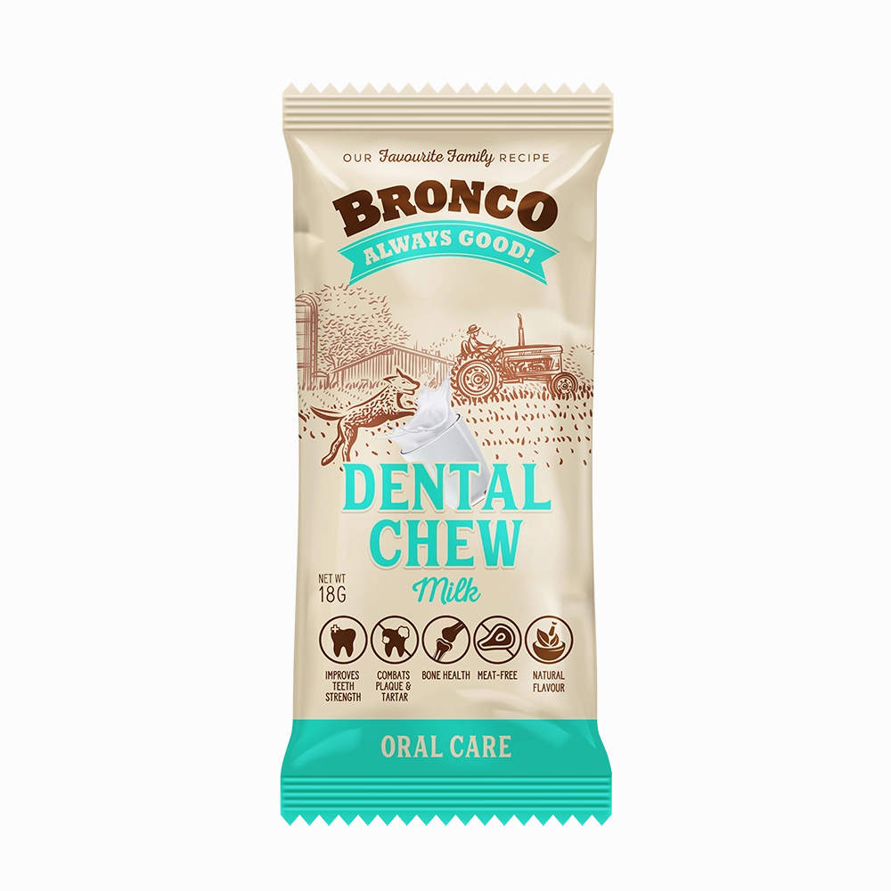 Bronco Dog Dental Chew Milk 18g