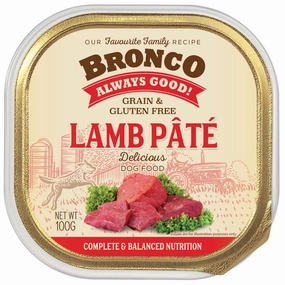 Bronco Lamb Pate Adult Grain-Free Tray Dog Food 100g dog toys interactive dog toy plush dog toy dog rope toy squeaky toy