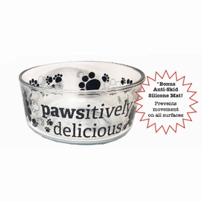 Buddy's Line Glass 4 Cup Bowl with Lid and Mat kitten treats kitten wet food kitten brush kitten bottle kitten harness