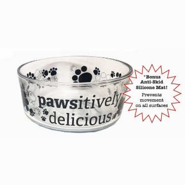 Buddy's Line Glass 4 Cup Bowl with Lid and Mat kitten treats kitten wet food kitten brush kitten bottle kitten harness