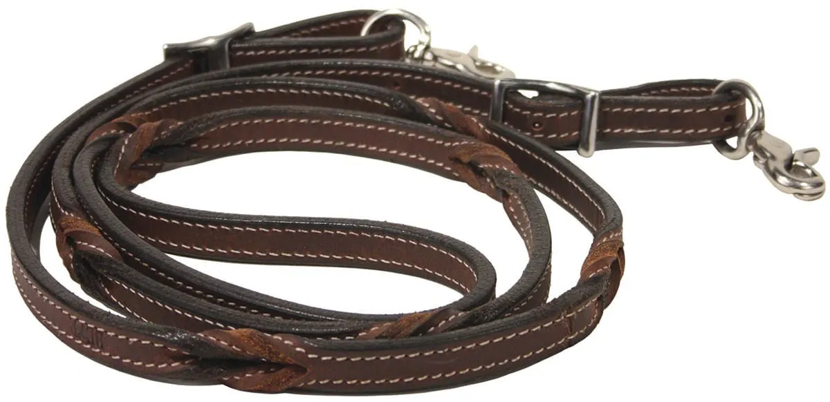 Buffalo Leather Twisted Knot Roping Rein, 7'