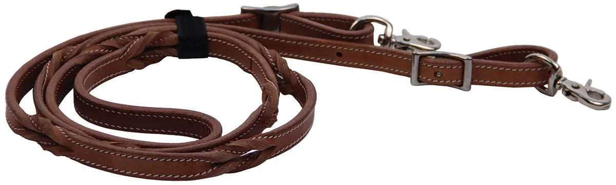 Buffalo Leather Twisted Knot Roping Rein, 7'