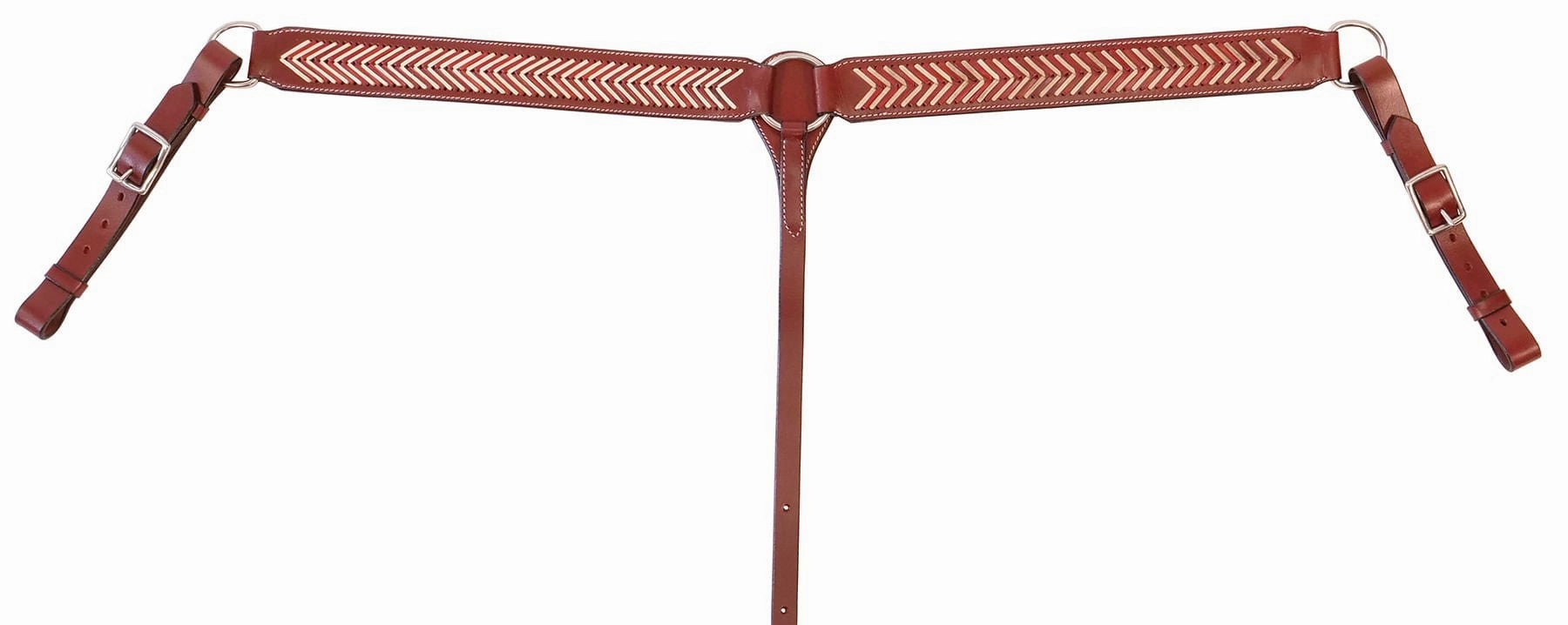 Buffalo Leather Brown Rawhide Laced Breast Collar cat fur care cat grooming tools cat deshedding brush cat bath kit cat nail trimmer
