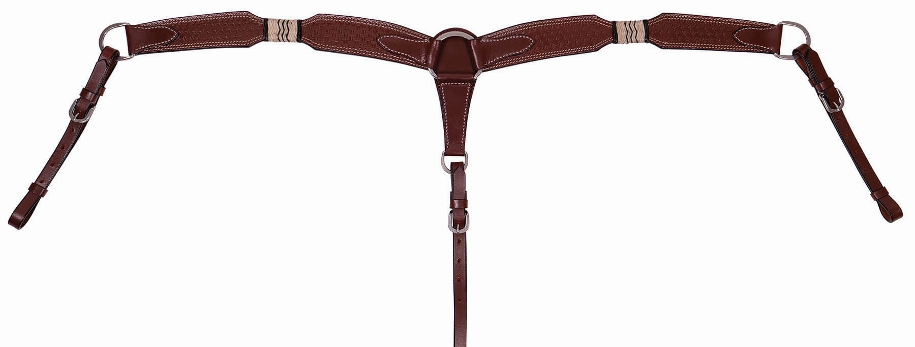 Buffalo Leather Rawhide & Basketweave Contoured Breast Collar cat fur care cat grooming tools cat deshedding brush cat bath kit cat nail trimmer