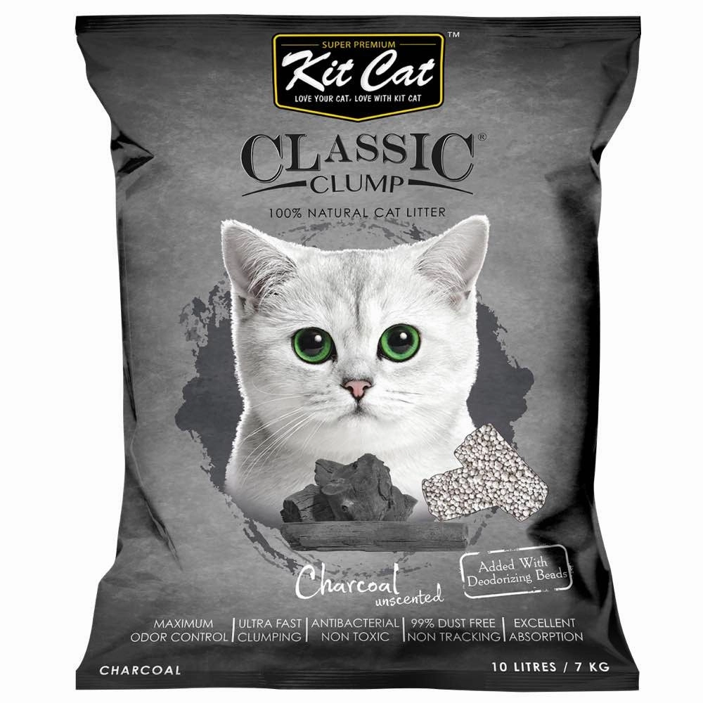 BUNDLE DEAL: Kit Cat Classic Clump Charcoal Clay Cat Litter 10L kitten supplies kitten toys kitten food kitten litter box kitten bed