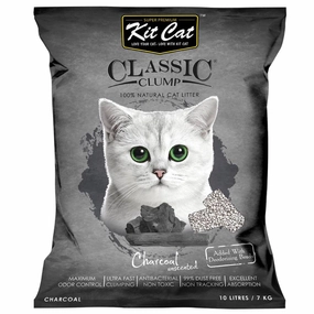 BUNDLE DEAL: Kit Cat Classic Clump Charcoal Clay Cat Litter 10L kitten supplies kitten toys kitten food kitten litter box kitten bed