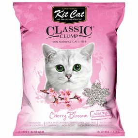 BUNDLE DEAL: Kit Cat Classic Clump Cherry Blossom Clay Cat Litter 10L kitten supplies kitten toys kitten food kitten litter box kitten bed