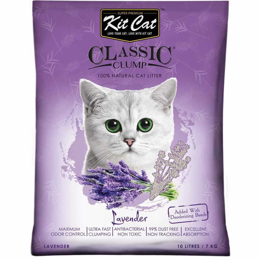 BUNDLE DEAL: Kit Cat Classic Clump Lavender Clay Cat Litter 10L kitten supplies kitten toys kitten food kitten litter box kitten bed