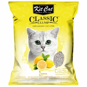 BUNDLE DEAL: Kit Cat Classic Clump Lemon Clay Cat Litter 10L kitten supplies kitten toys kitten food kitten litter box kitten bed