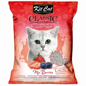 BUNDLE DEAL: Kit Cat Classic Clump Mix Berries Clay Cat Litter 10L kitten supplies kitten toys kitten food kitten litter box kitten bed