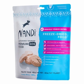 BUNDLE DEAL: Nandi Bushveld Venison Entree Grain-Free Freeze-Dried Dog Food 400g dog supplies dog food toys accessories dog bed