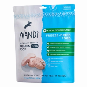 BUNDLE DEAL: Nandi Karoo Ostrich Entree Grain-Free Freeze-Dried Dog Food 400g dog supplies dog food toys accessories dog bed