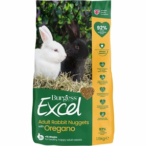 Burgess Excel Adult Rabbit Nuggets with Oregano 1.5kg hamster food guinea pig food rabbit hay rodent treats mouse food