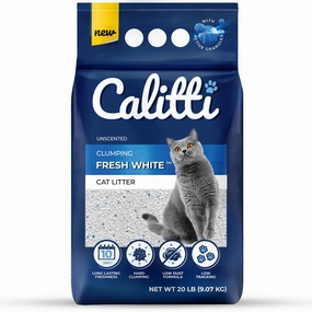 Calitti Fresh White Cat Litter, Unscented, 20 lbs cat beds cat scratching post cat shampoo cat tunnel cat brush