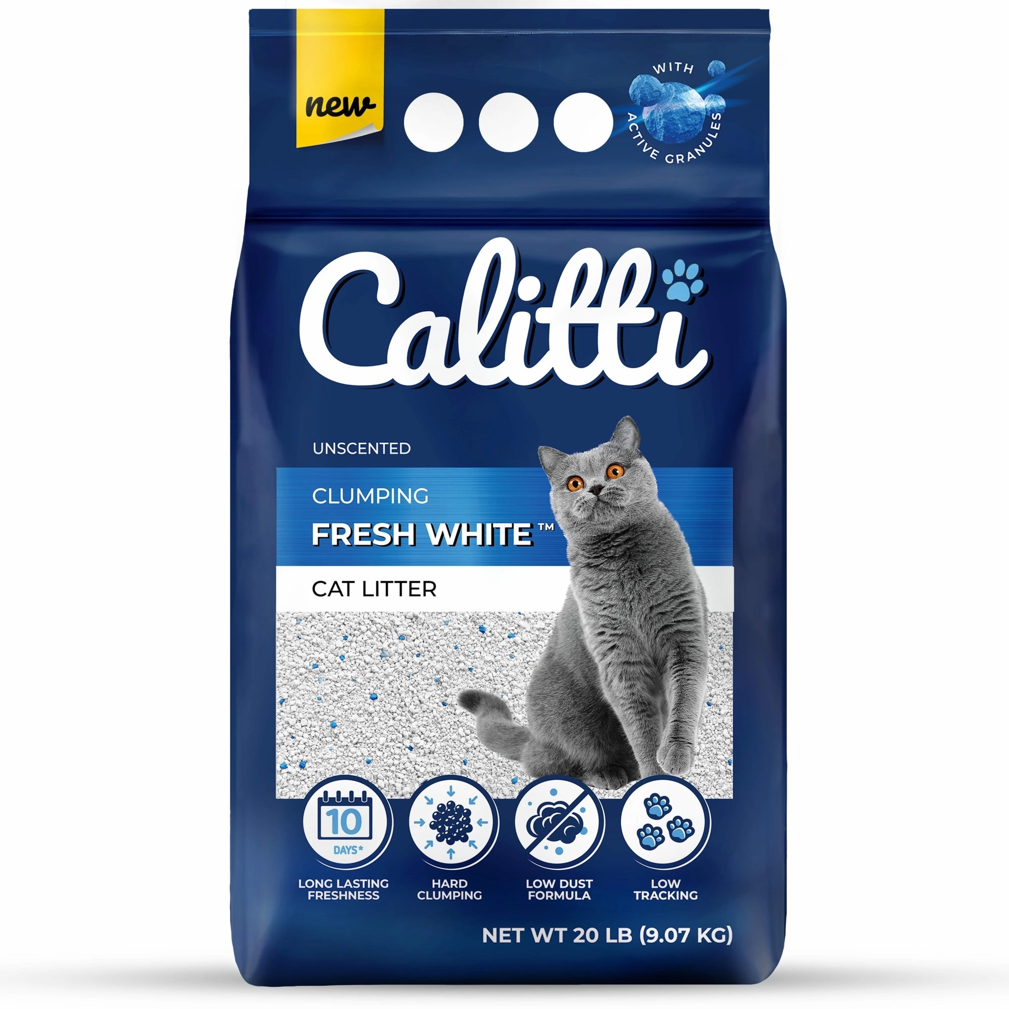 Calitti Fresh White Cat Litter, Unscented, 20 lbs cat beds cat scratching post cat shampoo cat tunnel cat brush