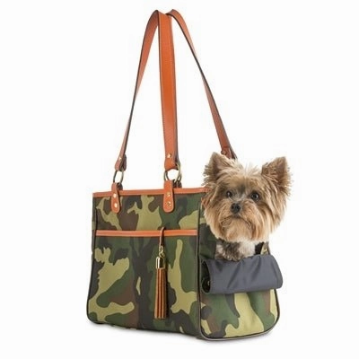 Camouflage Tote - Orange Leather Trim