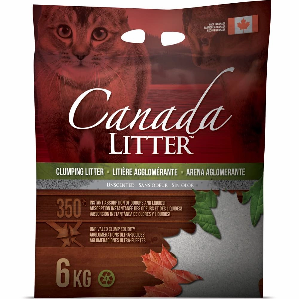 Canada Clumping Clay Cat Litter - Unscented 6kg kitten supplies kitten toys kitten food kitten litter box kitten bed