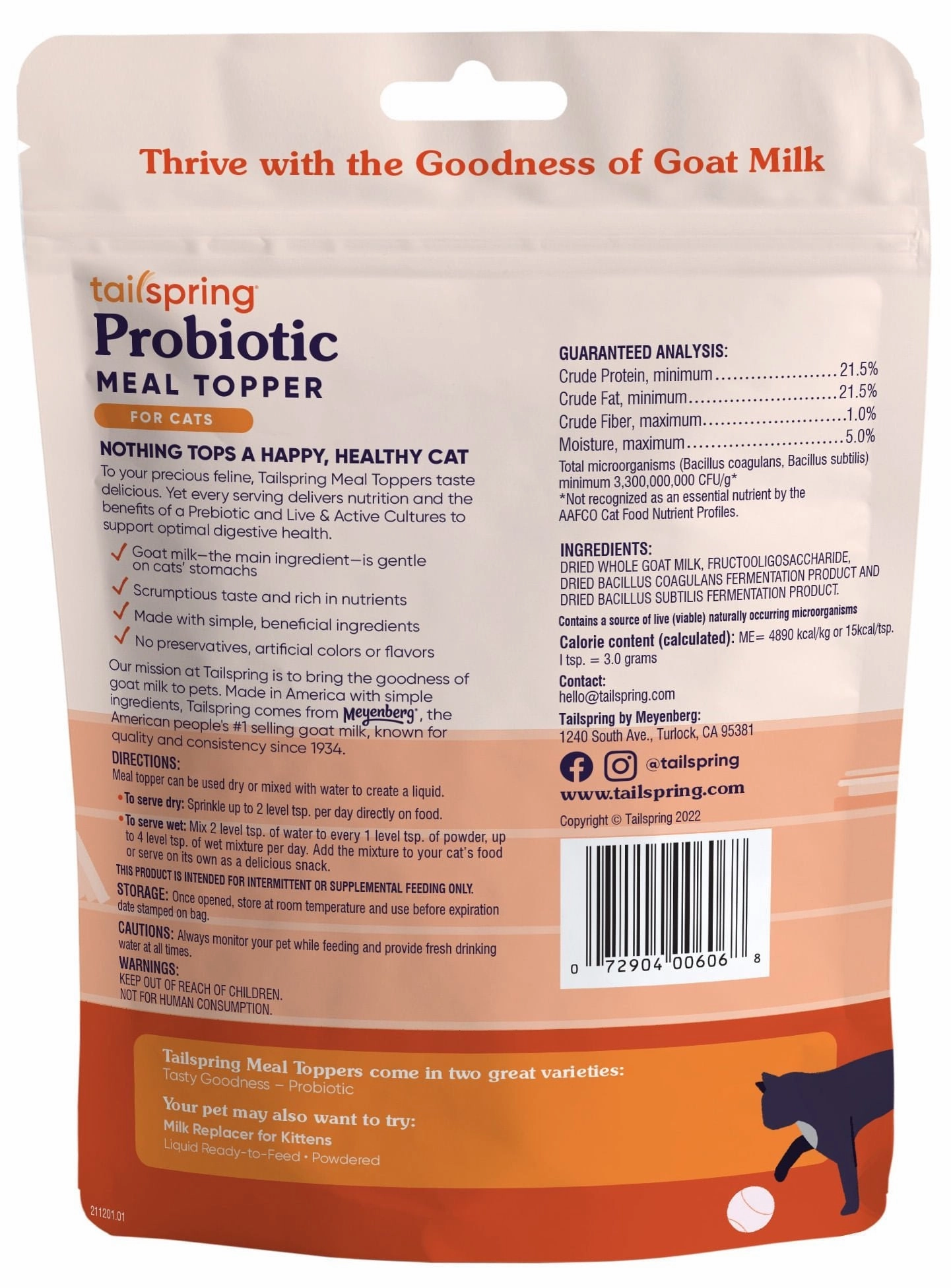 Cat Probiotic Tailspring Meal Topper, 4 oz