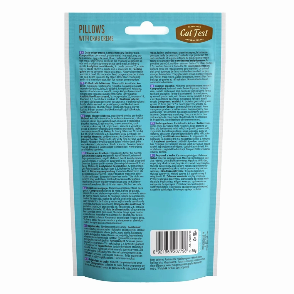 Catfest Pillows with Crab and Chicken Cream Cat Treats Combo