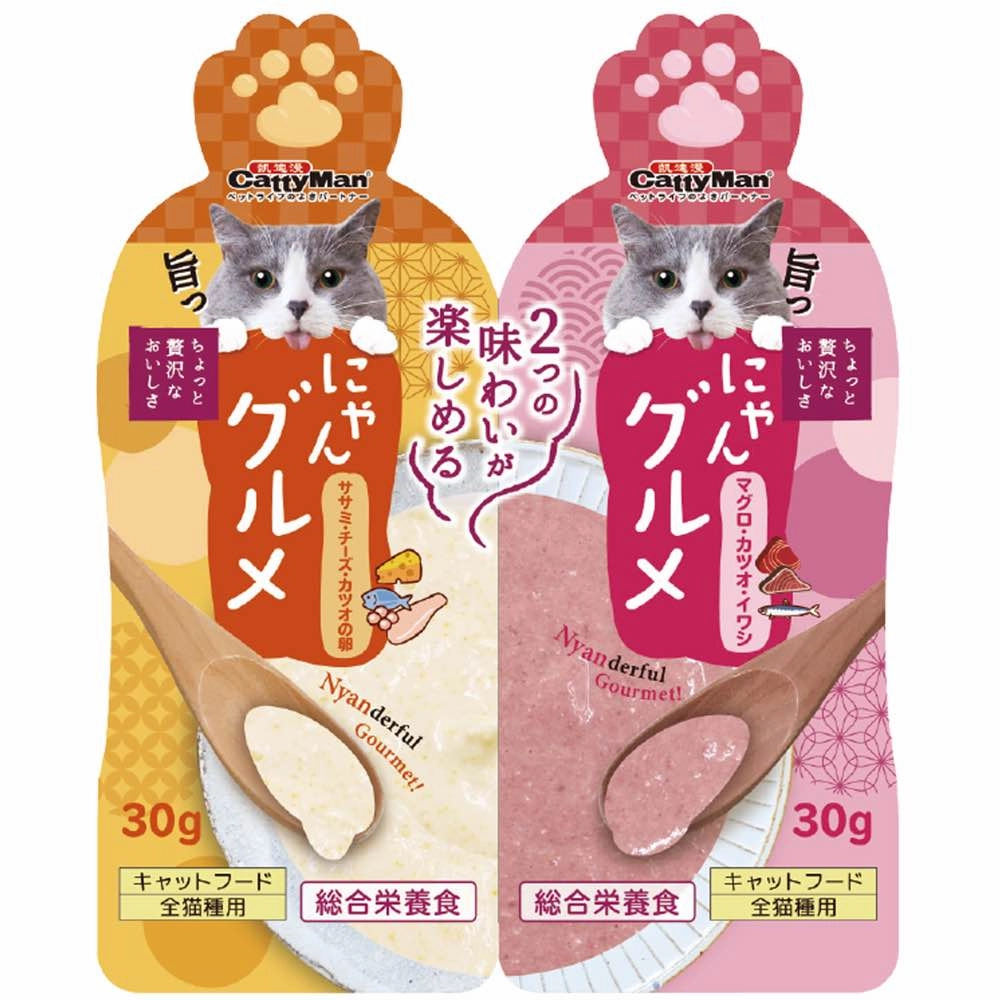 CattyMan Complete Twin Pouch (Tuna, Bonito & Sardine   Chicken, Cheese & Fish Roe) Cat Treats 60g cat grass snacks cat grass planter cat digestive aid catnip spray cat herbal treats