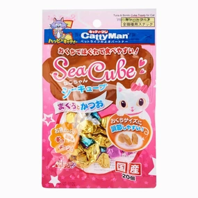 CattyMan Tuna & Bonito SeaCube Cat Treats 20ct (Exp Mar 23) cat snacks catnip treats healthy cat food cat reward treats low calorie cat food
