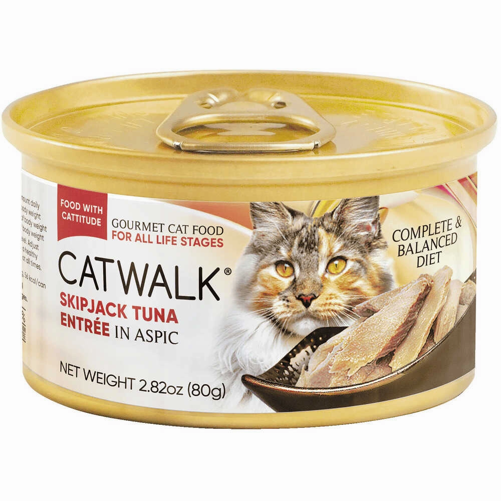 Catwalk Skipjack Tuna Entree In Aspic Canned Cat Food 80g cat snacks catnip treats healthy cat food cat reward treats low calorie cat food