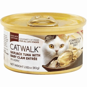 Catwalk Skipjack Tuna With Baby Clam Entree In Aspic Canned Cat Food 80g canned cat food wet cat food grain free cat food cat stew cat food pouch