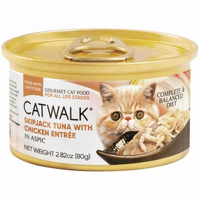 Catwalk Skipjack Tuna With Chicken Entree In Aspic Canned Cat Food 80g canned cat food wet cat food grain free cat food cat stew cat food pouch
