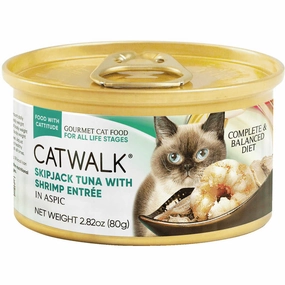 Catwalk Skipjack Tuna with Shrimp Entree In Aspic Canned Cat Food 80g canned cat food wet cat food grain free cat food cat stew cat food pouch