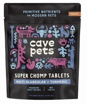 Cave Pets Multi Glandular   Turmeric Super Chomp Tablets 60ct Pouch pig feed piglet nutrition pig food pellets pig vitamins pig treats
