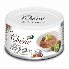 Cherie Complete & Balanced Digestive Care Tuna with Kiwi in Gravy Canned Cat Food 80g canned cat food wet cat food grain free cat food cat stew cat food pouch