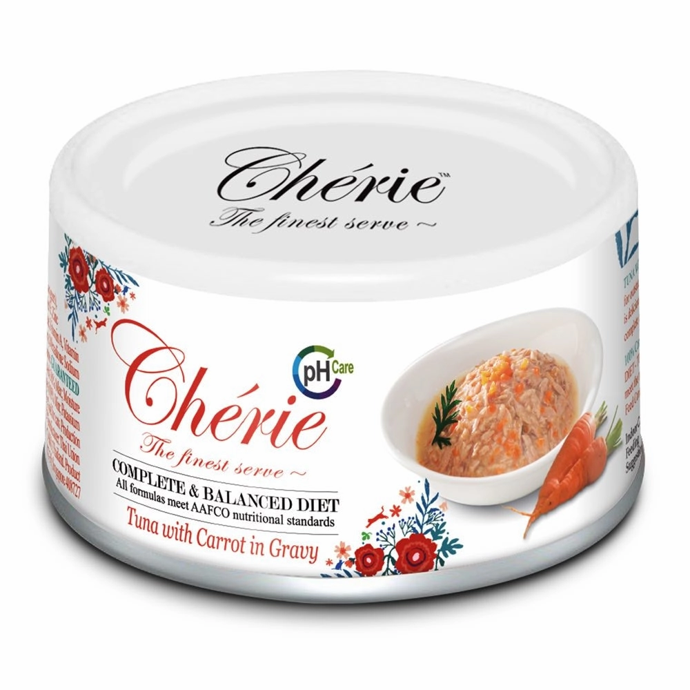 Cherie Complete & Balanced pH Care Tuna with Carrot in Gravy Canned Cat Food 80g cat food cans soft cat food high protein cat food natural cat food senior cat food