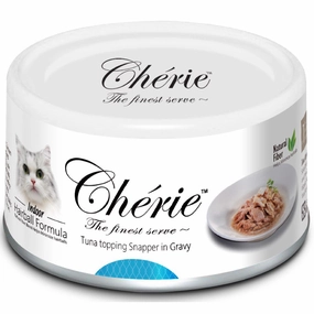 Cherie Hairball Formula Tuna Topping Snapper In Gravy Canned Cat Food 80g canned cat food wet cat food grain free cat food cat stew cat food pouch