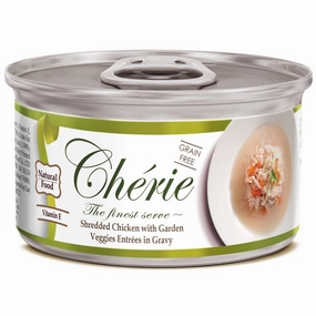Cherie Shredded Chicken With Garden Veggies Entrees In Gravy Canned Cat Food 80g dry cat food cat treats grain free cat food kitten treats cat dental treats