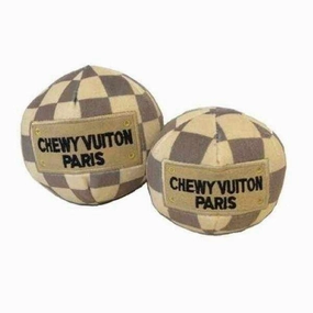 Chewy Vuiton Checker Ball Dog Toy dog toys indestructible dog toys dog tug toys dog plush chew resistant toy