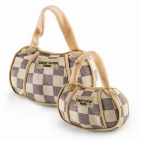 Chewy Vuiton Checker Handbag Dog Toy dog toys indestructible dog toys dog tug toys dog plush chew resistant toy