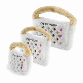 Chewy Vuiton White Handbag Dog Toy dog toys indestructible dog toys dog tug toys dog plush chew resistant toy