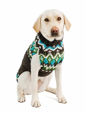 Chilly Dog Charcoal Fairisle Wool Sweater dog accessories dog collar dog leash dog bowtie dog backpack