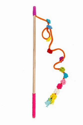 Chilly Dog Wooly Cat Wand Toy - Flower/Pom Pom cat toys interactive cat toys cat teaser wand cat balls cat laser pointer