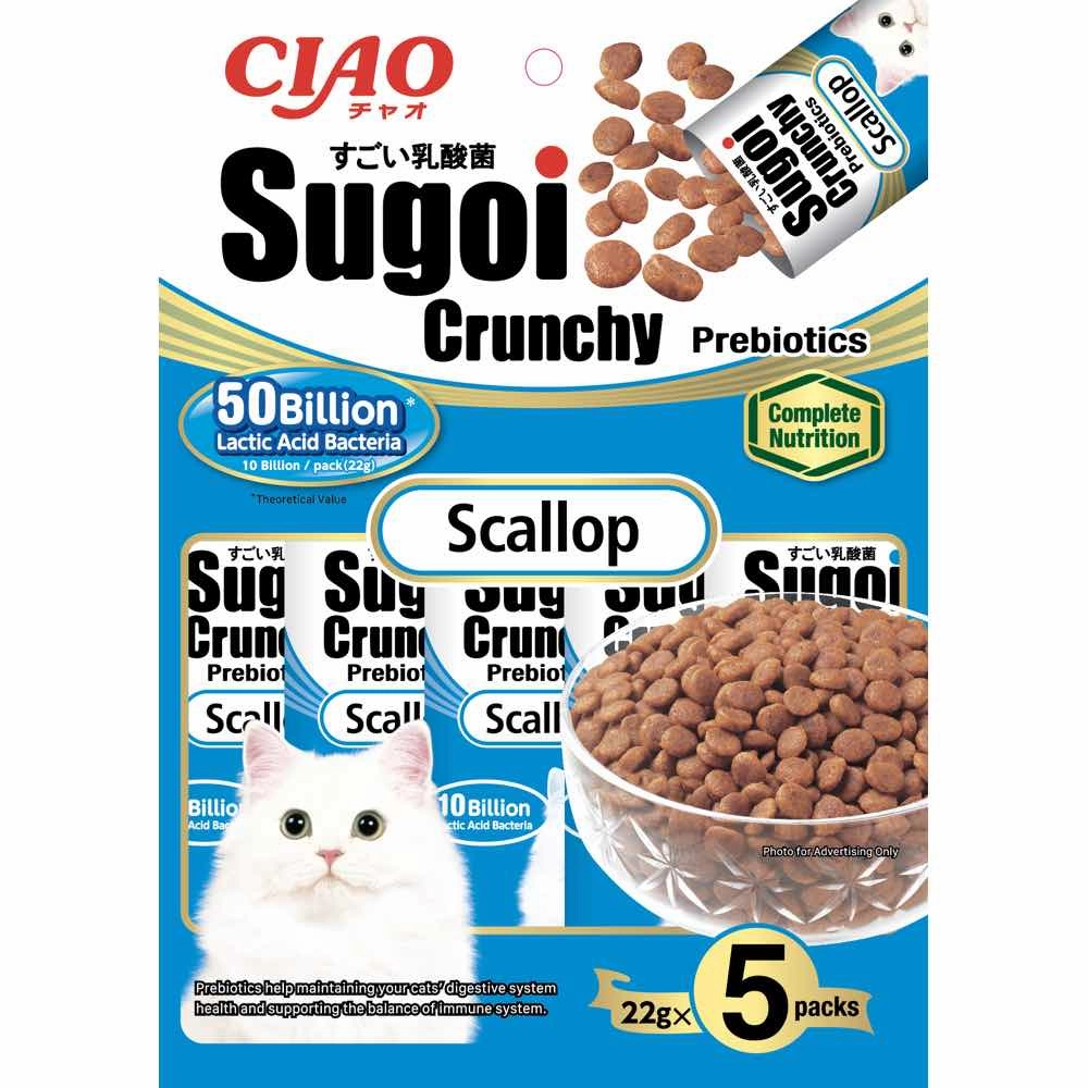 Ciao Sugoi Crunchy Scallop Flavor Plus Prebiotics Dry Cat Food 110g dog chew toys dog dental chews durable chew toys puppy chew toy bone chew