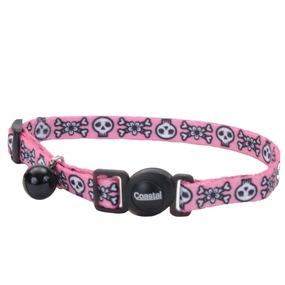 Coastal Safe Cat Adjustable Fashion Breakaway Collar for Cats Pink Skulls cat supplies cat house cat tree cat feeder cat collar