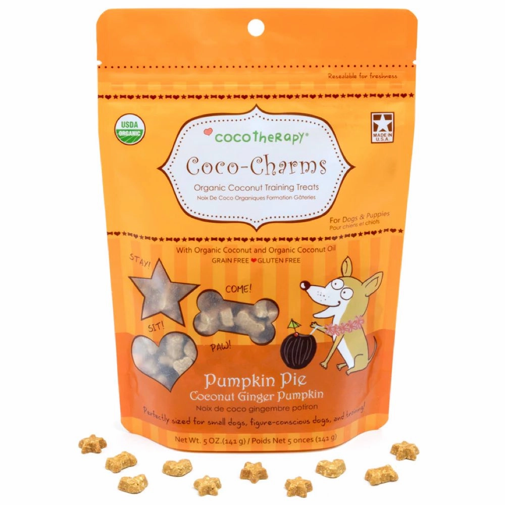 CocoTherapy Coco-Charms Organic Coconut Pumpkin Pie Training Grain-Free Dog Treats 5oz dog supplies dog food toys accessories dog bed