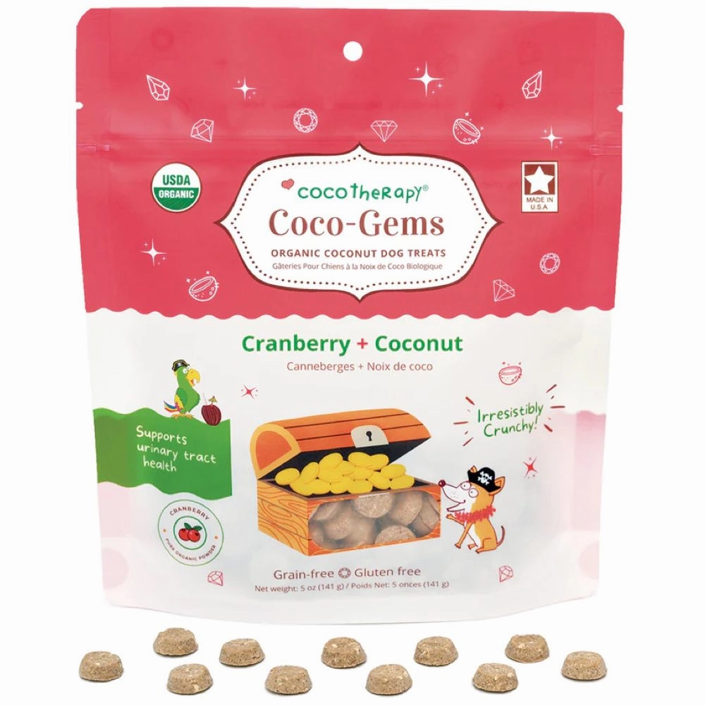 CocoTherapy Coco-Gems Cranberry   Coconut Organic Grain-Free Dog Treats 5oz chicken fence goat pen animal fencing electric fencing portable livestock fence