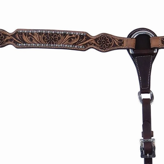 Cody Pro Flower Tooled Breast Collar