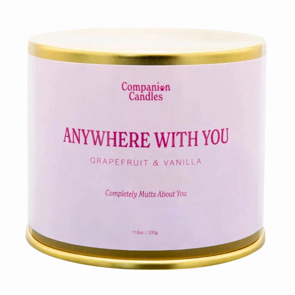 Companion Candles 11.8oz Candle - Anywhere With You (Grapefruit/Vanilla) dog pain relief hip joint supplement senior dog care pet arthritis aid dog skin supplement