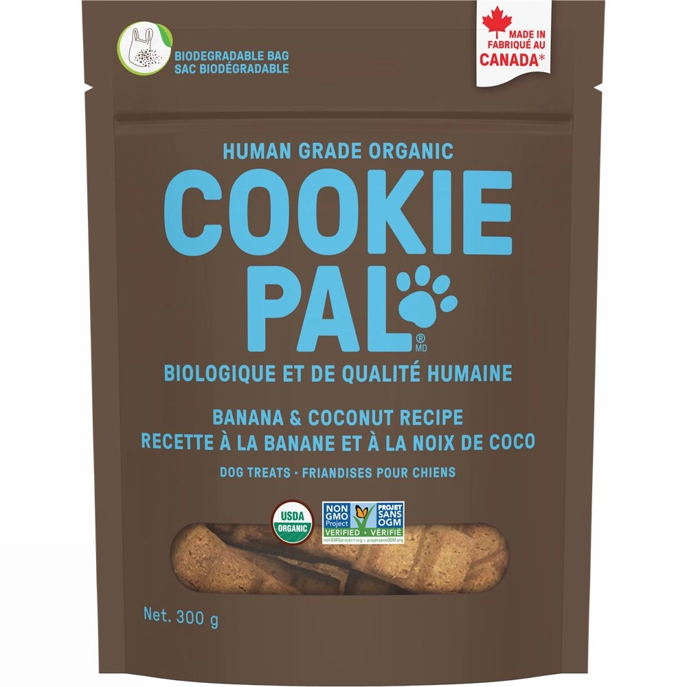 CookiePal Human Grade Organic Banana & Coconut Dog Treats 300g dog supplies dog food toys accessories dog bed