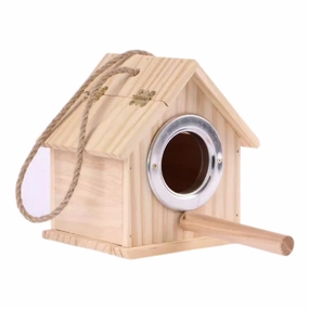CX Solid Wood Bird's Nest M (L15cm x B13cm x H16.7cm x Entrance R5.5cm) puppy starter kit puppy crate puppy collar puppy pee pad puppy food