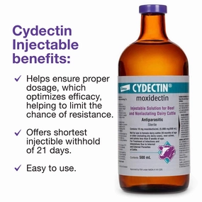 Cydectin Injectable Cattle Dewormer, 500 mL sheep feed sheep mineral sheep hay sheep pellets sheep salt block