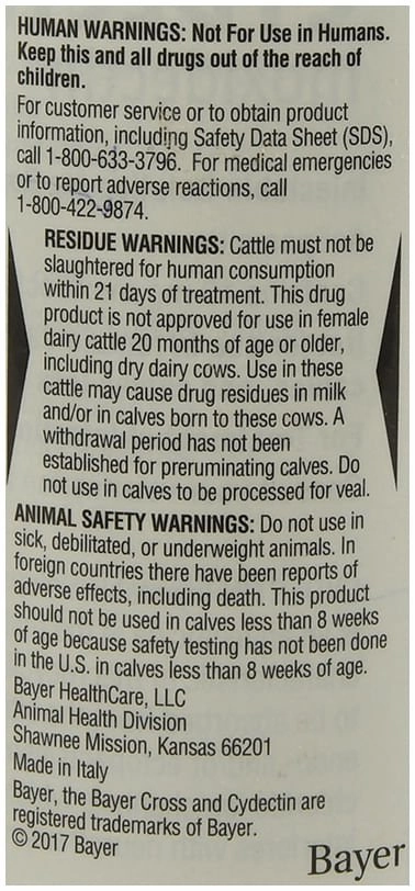 Cydectin Injectable Cattle Dewormer, 500 mL