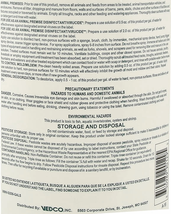 D-256 Disinfectant, gallon
